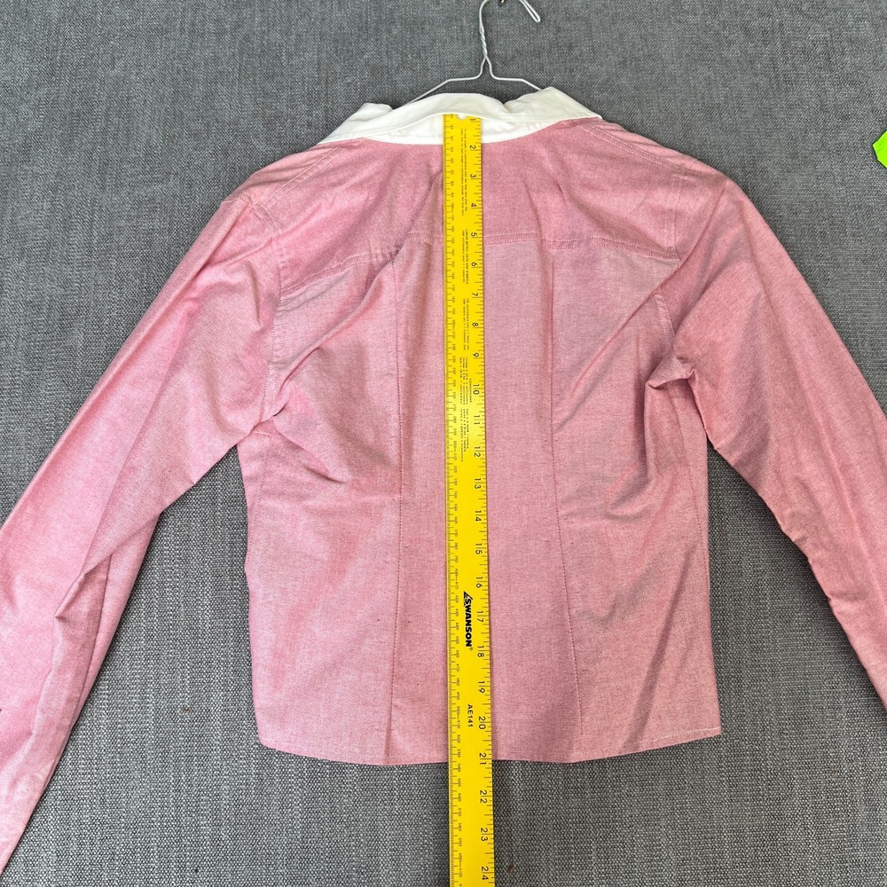 DKNY Wrap Top Womens 6 Pink Long Sleeve Collared Business Casual Luxury Designer - Picture 2 of 8